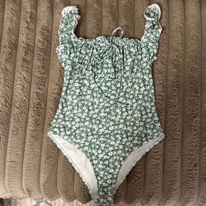 Green Floral One-Piece Swimsuit